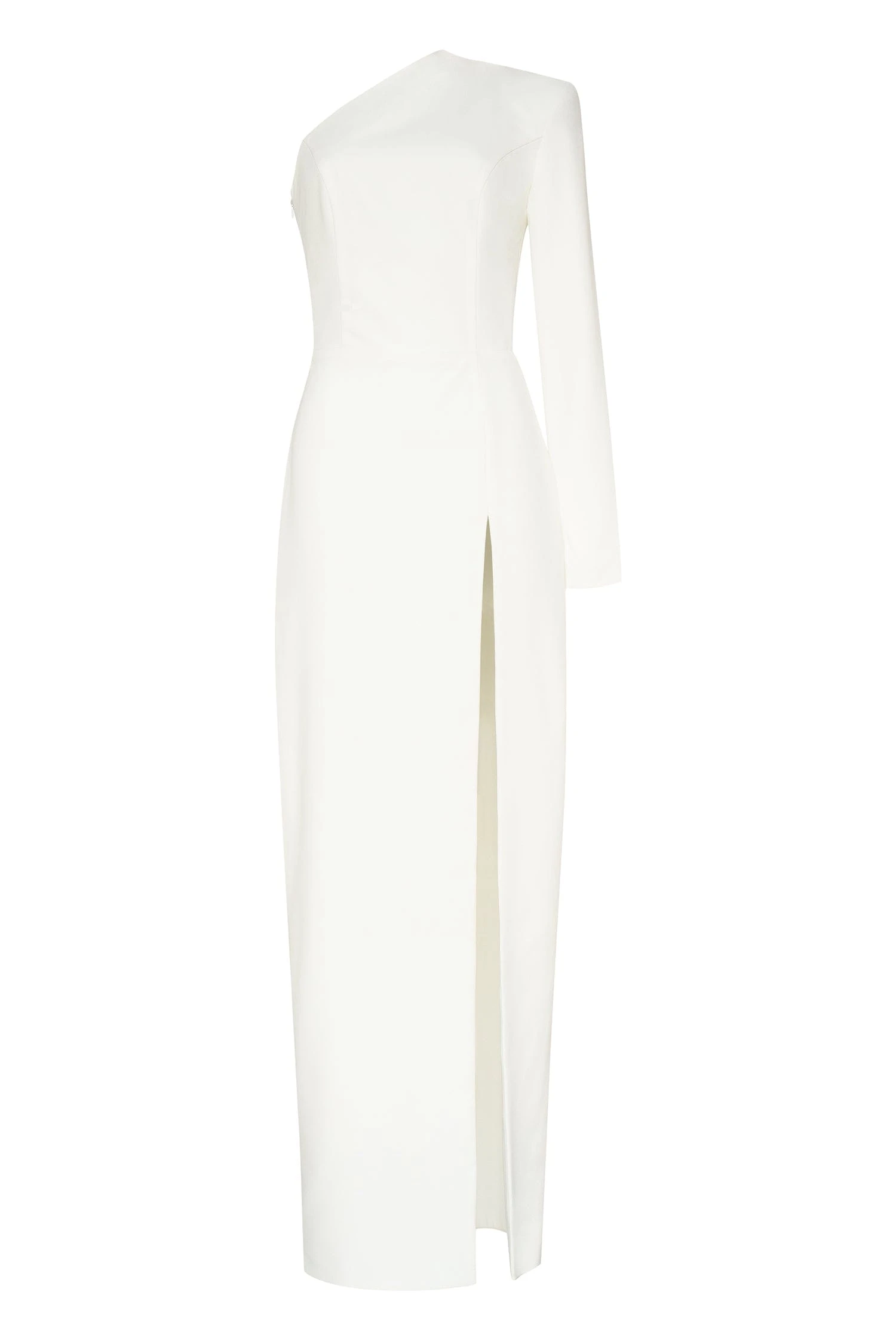 Milla White Long-sleeved dress with sharp shoulder cut Milla dress