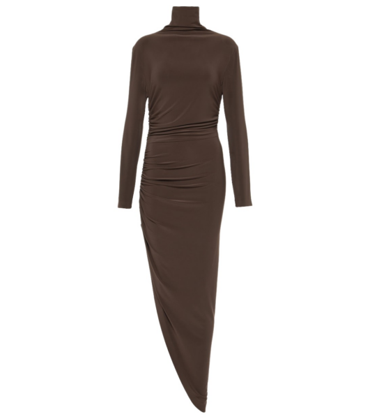 Norma Kamali Asymmetric turtleneck midi dress31402 nobg
