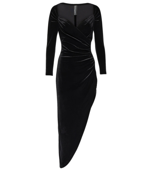 Norma Kamali Asymmetric velvet gown81760 nobg
