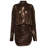 Norma Kamali Draped metallic minidress29186 nobg Norma Kamali Draped metallic minidress29186 nobg