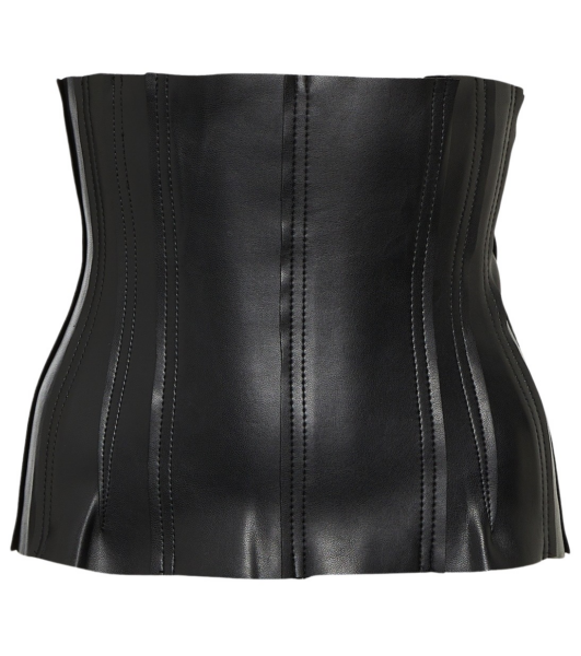 Norma Kamali Grace faux leather corset top90485 nobg