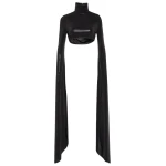 Norma Kamali Ribbon lame crop top62839 nobg Norma Kamali Ribbon lame crop top62839 nobg