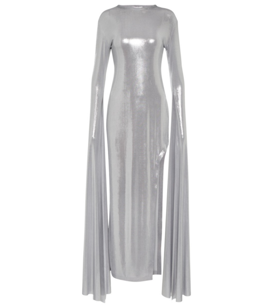 Norma Kamali Ribbon open back lame gown82860 nobg