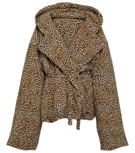 Norma Kamali Sleeping Bag leopard print jacket59105 nobg