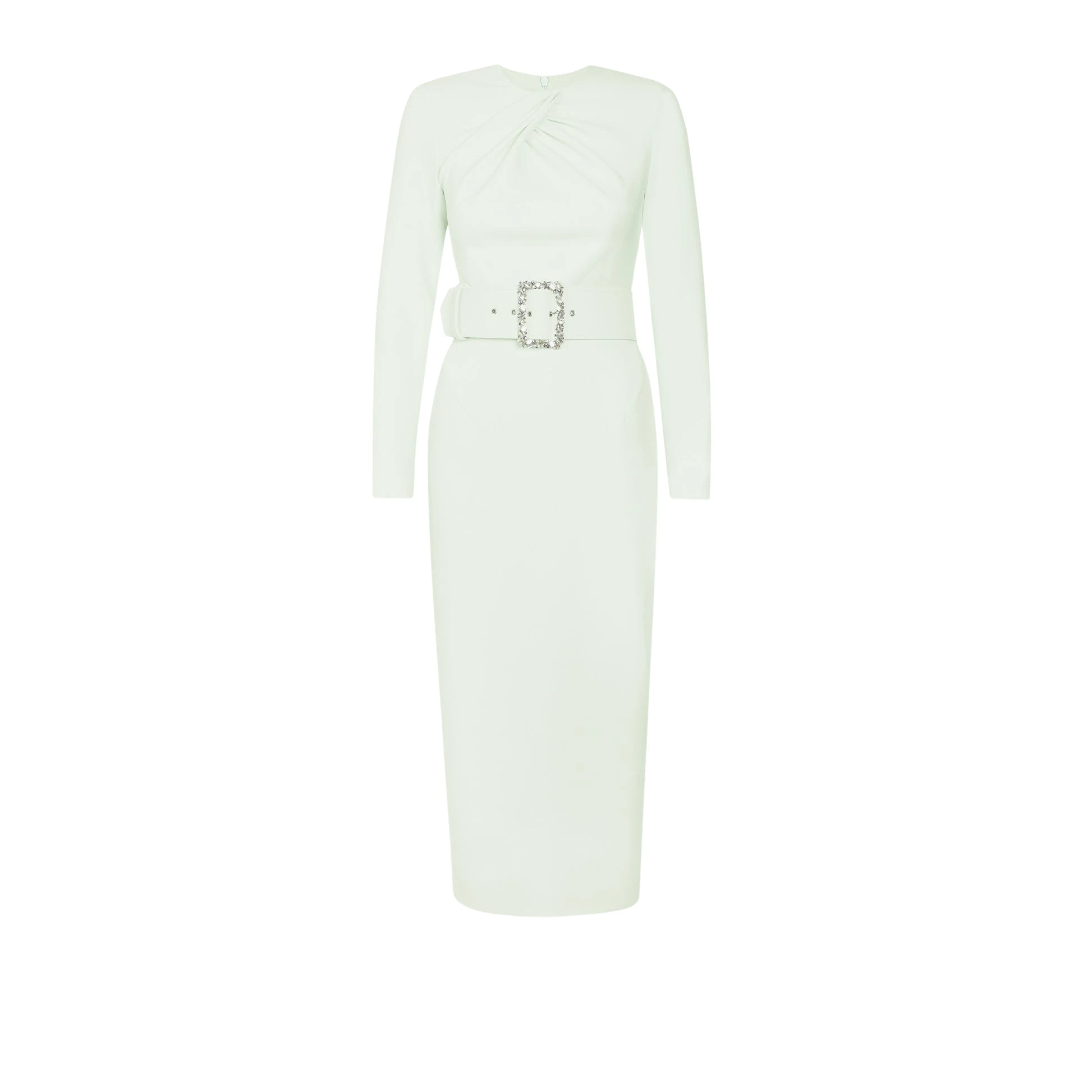 Safiyaa Brunna Spearmint Midi Dress With Embroidered Belt90125 nobg Safiyaa Brunna Spearmint Midi Dress With Embroidered Belt90125 nobg