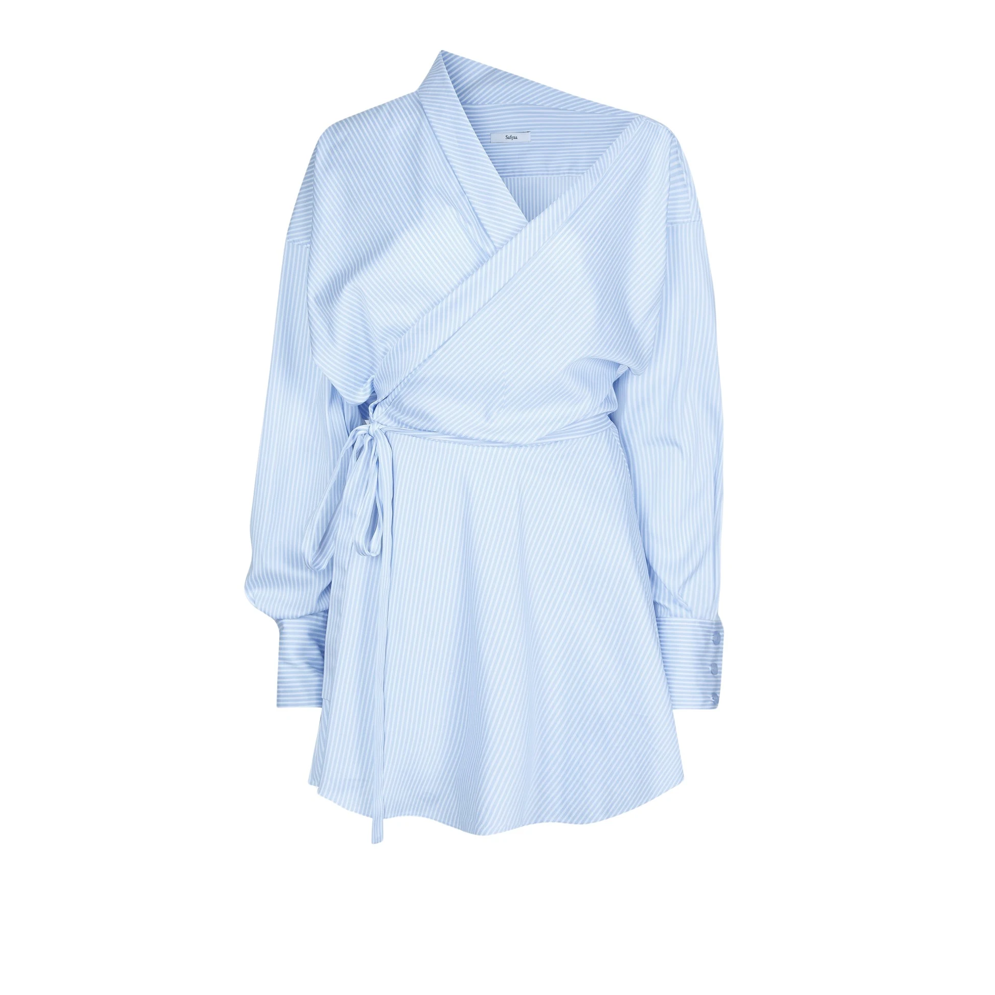 Safiyaa Dessie Blue White Cotton Short Dress62692 nobg Safiyaa Dessie Blue White Cotton Short Dress62692 nobg