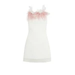 Safiyaa Molly Ivory Feather Trimmed Short Dress38955 nobg Safiyaa Molly Ivory Feather Trimmed Short Dress38955 nobg