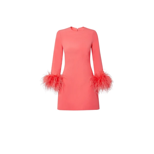 Safiyaa Rena Mosaico Feather Trimmed Short Dress38012 nobg