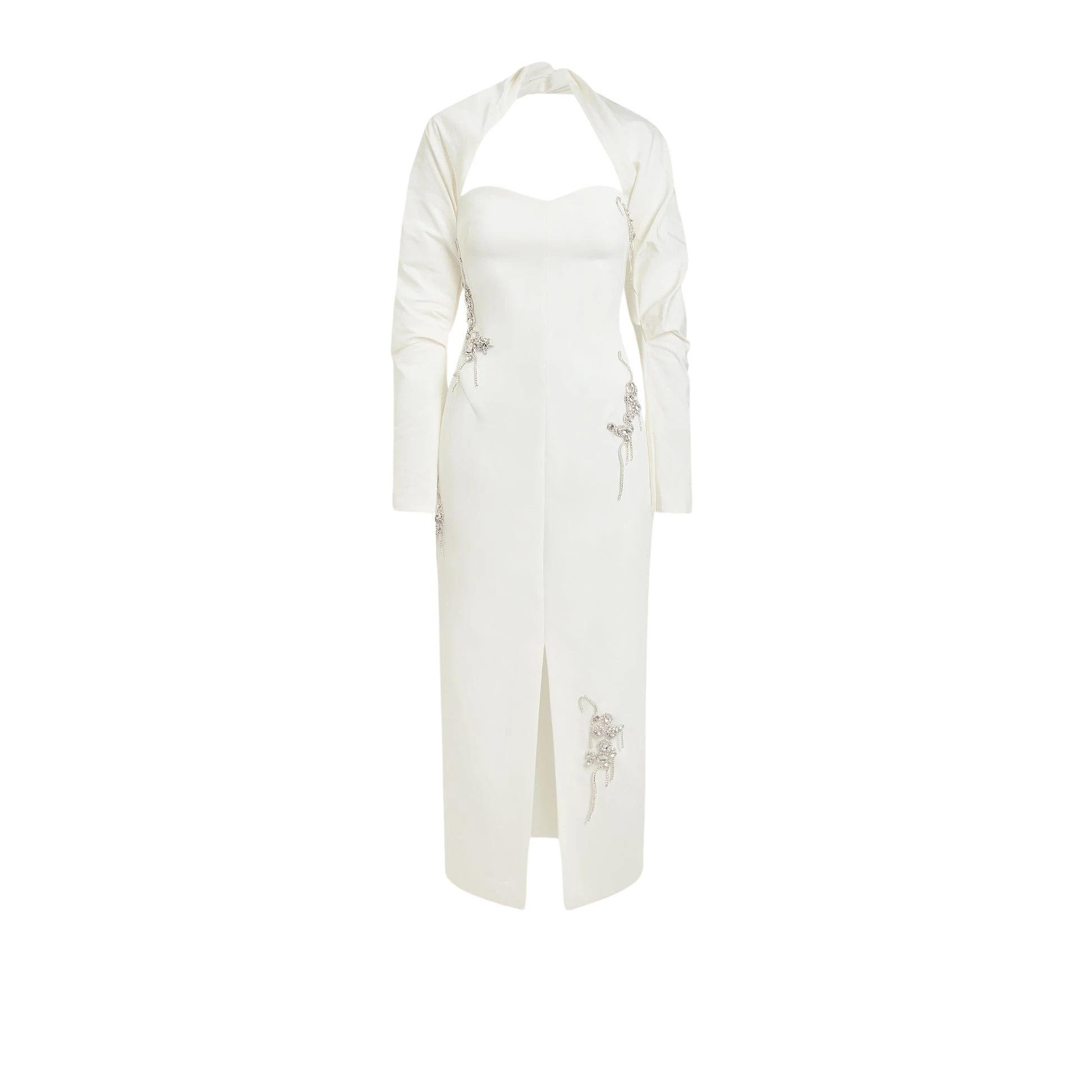 Safiyaa Romane Ivory Embroidered Midi Dress67986 nobg Safiyaa Romane Ivory Embroidered Midi Dress67986 nobg
