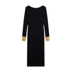 Schiaparelli Cuffed Velvet Dress60665 nobg