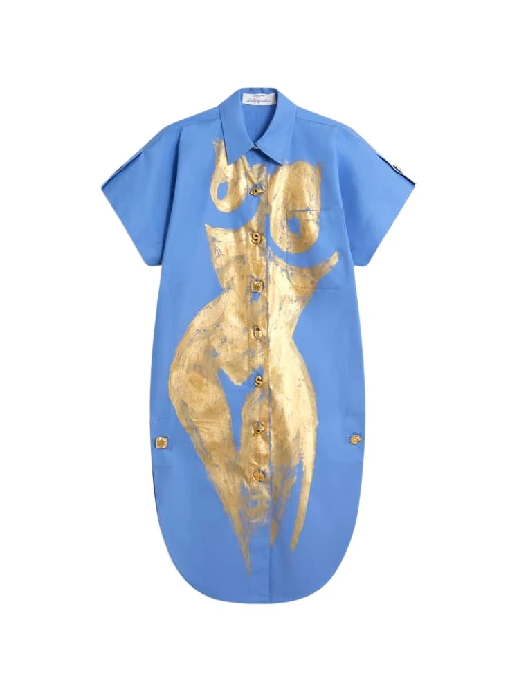 Schiaparelli Painted Trompe LOeil Shirt Dress79963 nobg Schiaparelli Painted Trompe LOeil Shirt Dress79963 nobg
