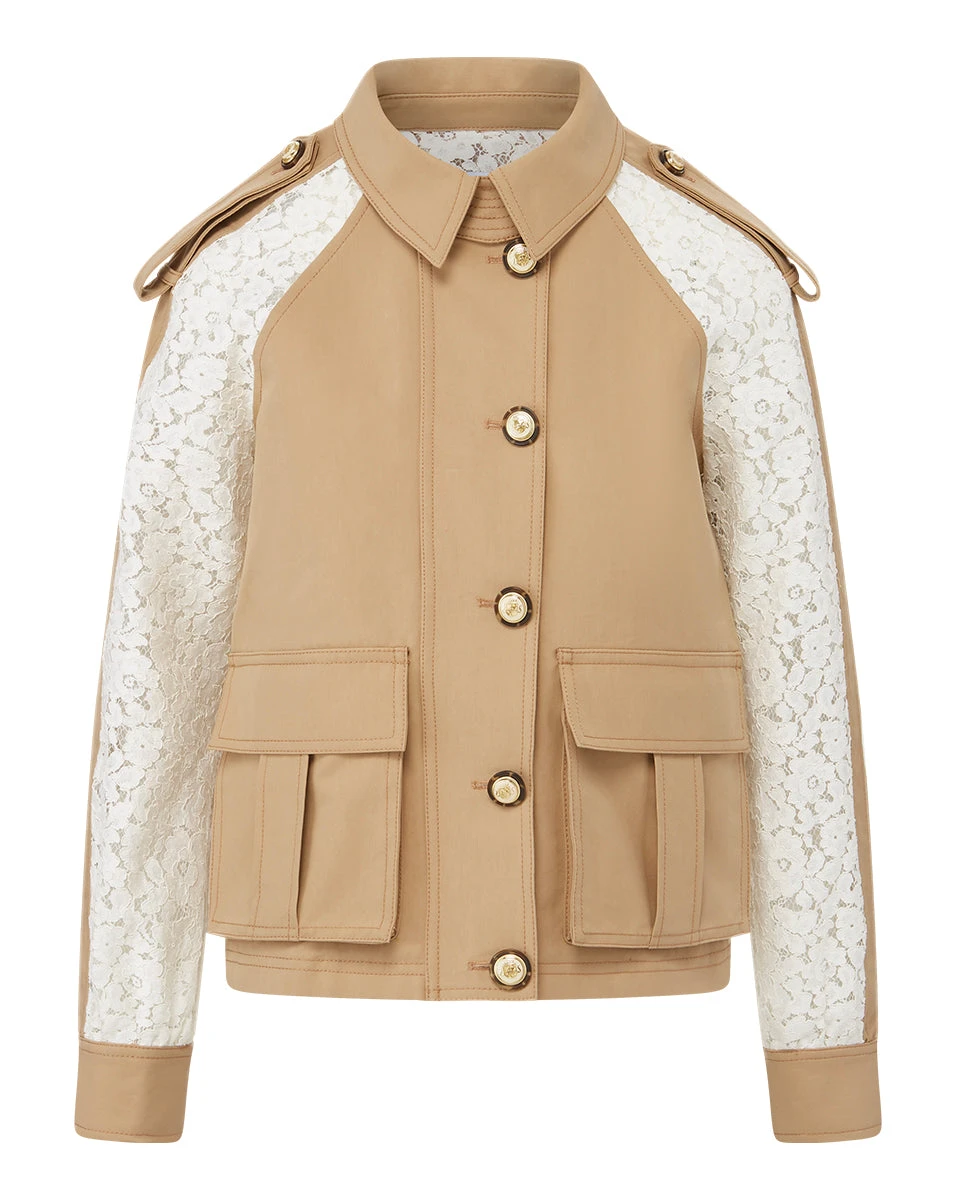 Veronica Beard Oda Mixed-Media Dickey Coat Veronica Beard Coats