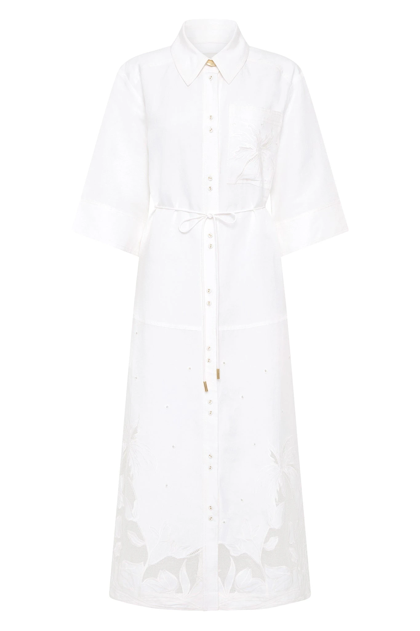 Aje-Agua-Embroidered-Shirt-Dress Aje Ivory dress