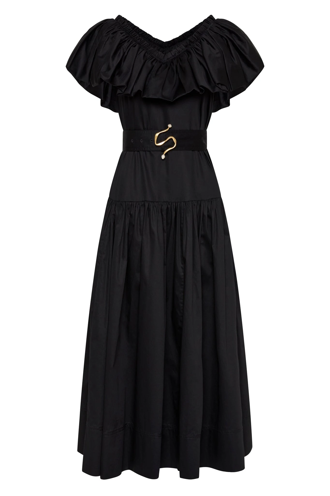 Aje-Alma-Bubble-Frill-Midi-Dress Aje Black dress
