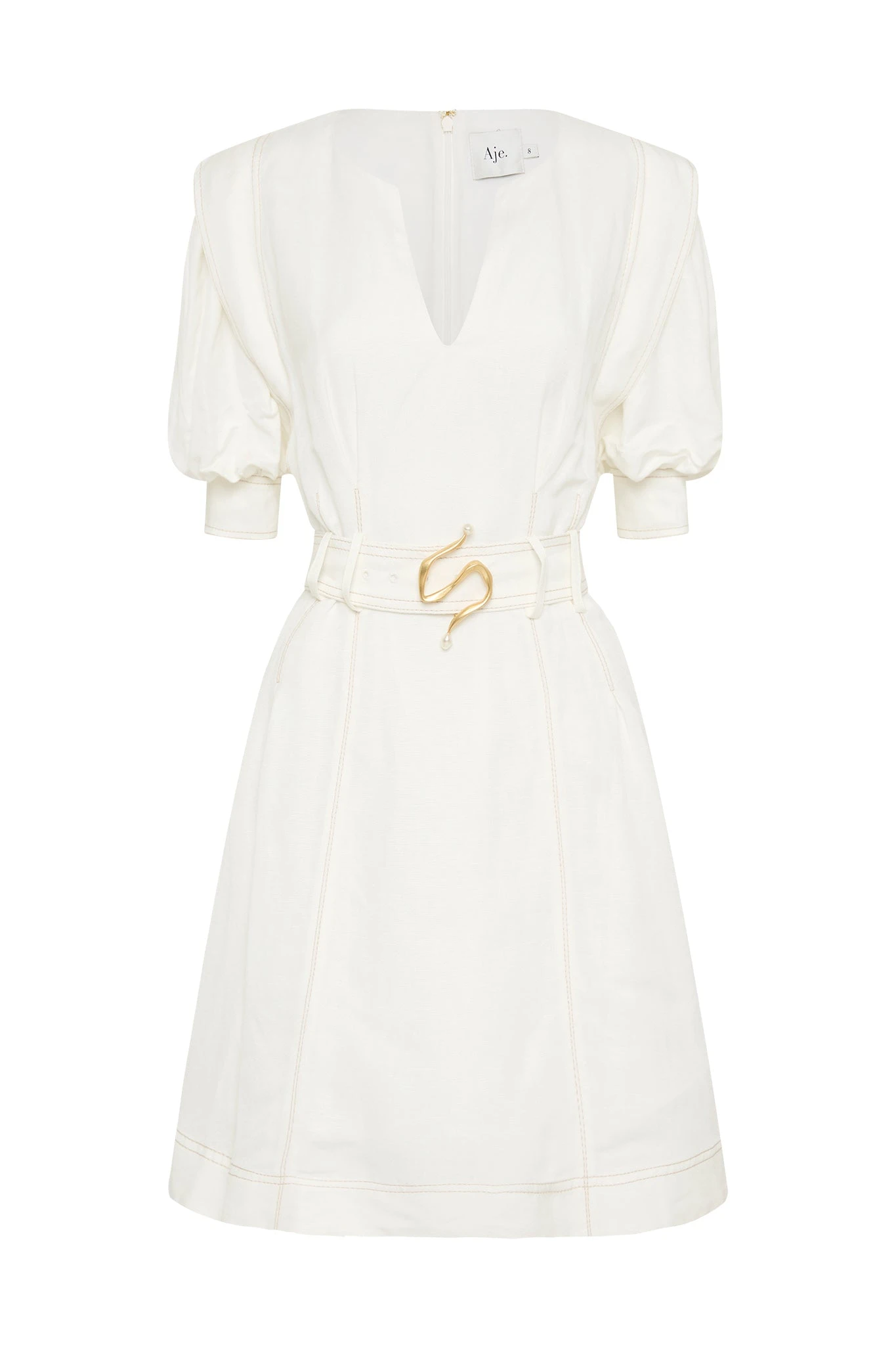 Aje-Beacon-Structured-Mini-Dress Aje Ivory dress