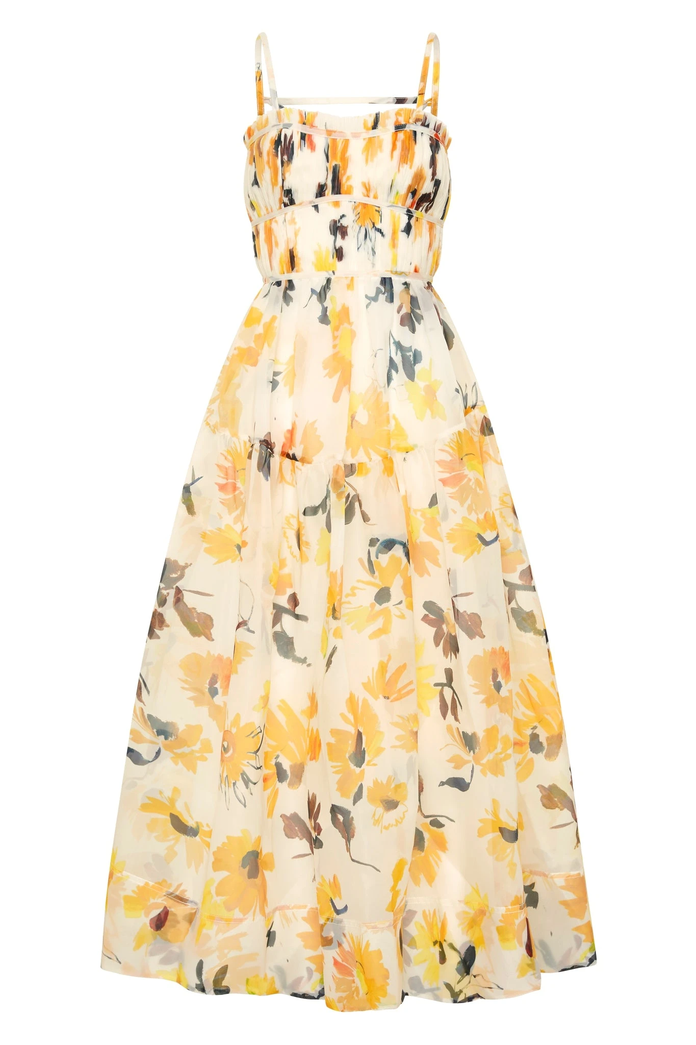 Aje-Botanica-Cross-Back-Midi-Dress Aje Multicolour dress