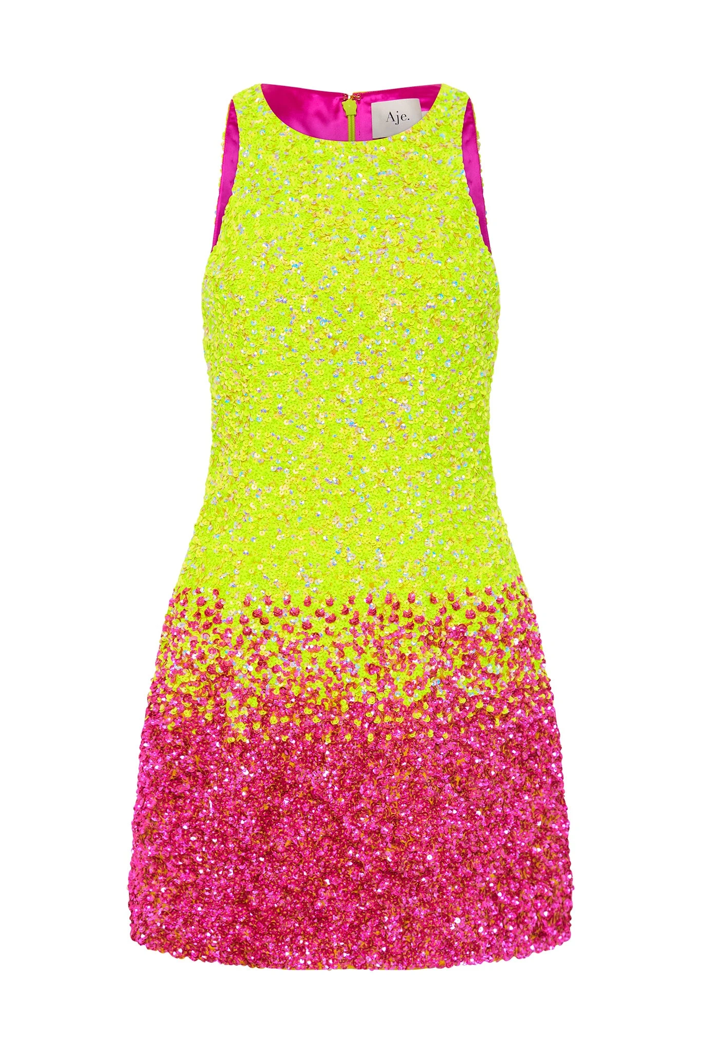 Aje-Calypso-Ombre-Mini-Dress Aje Green dress