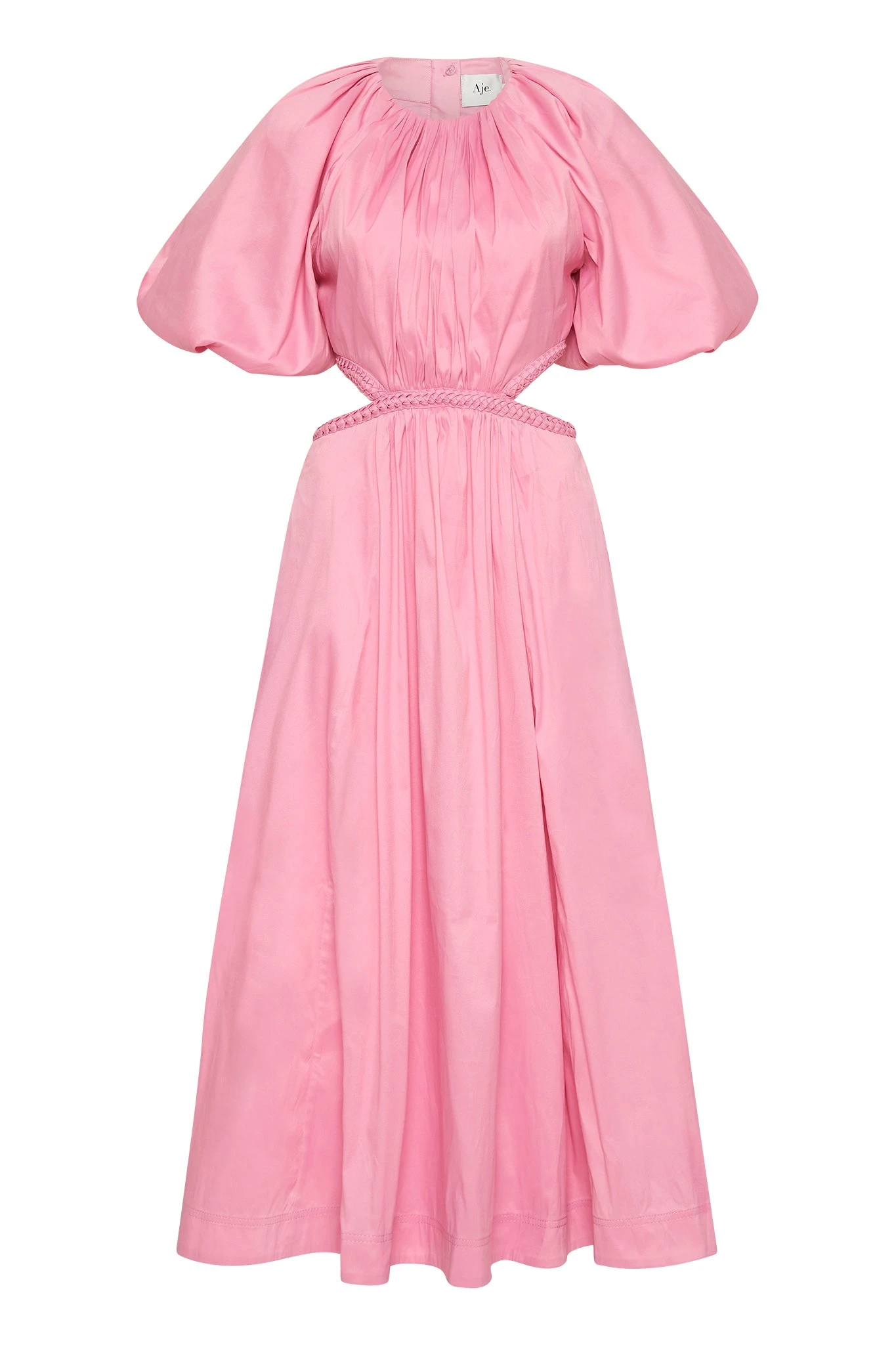 Aje-Capucine-Puff-Sleeve-Midi-Dress Aje Pink dress