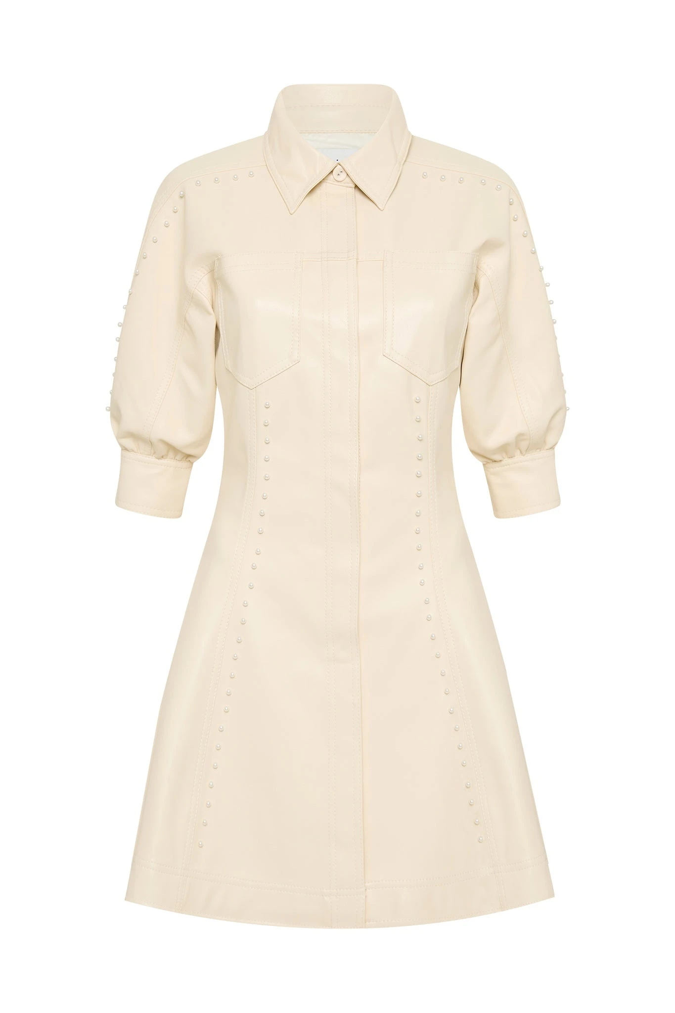 Aje-Claire-Pearl-Mini-Dress Aje Brown dress