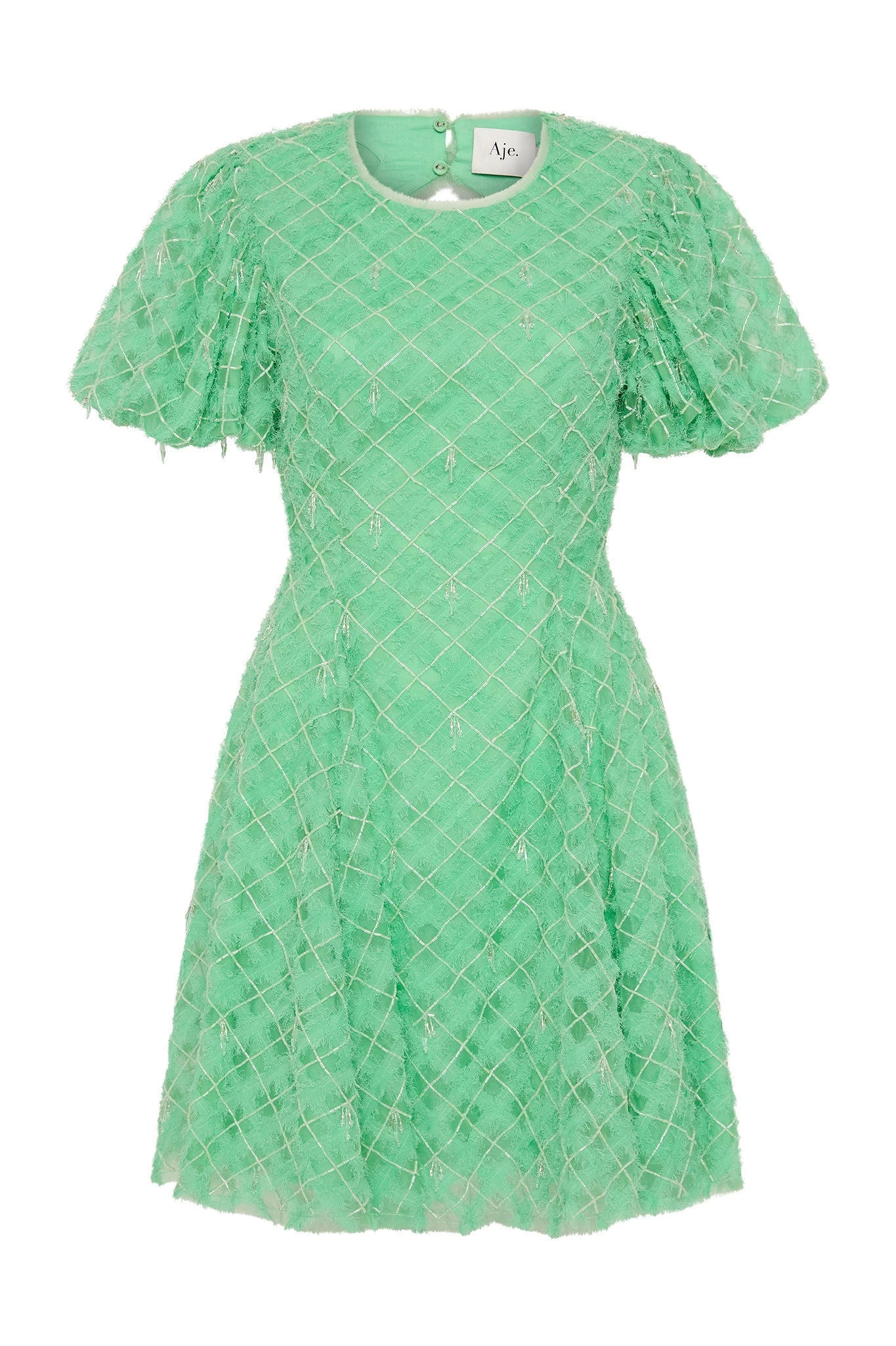 Aje-Context-Embellished-Mini-Dress Aje Green dress