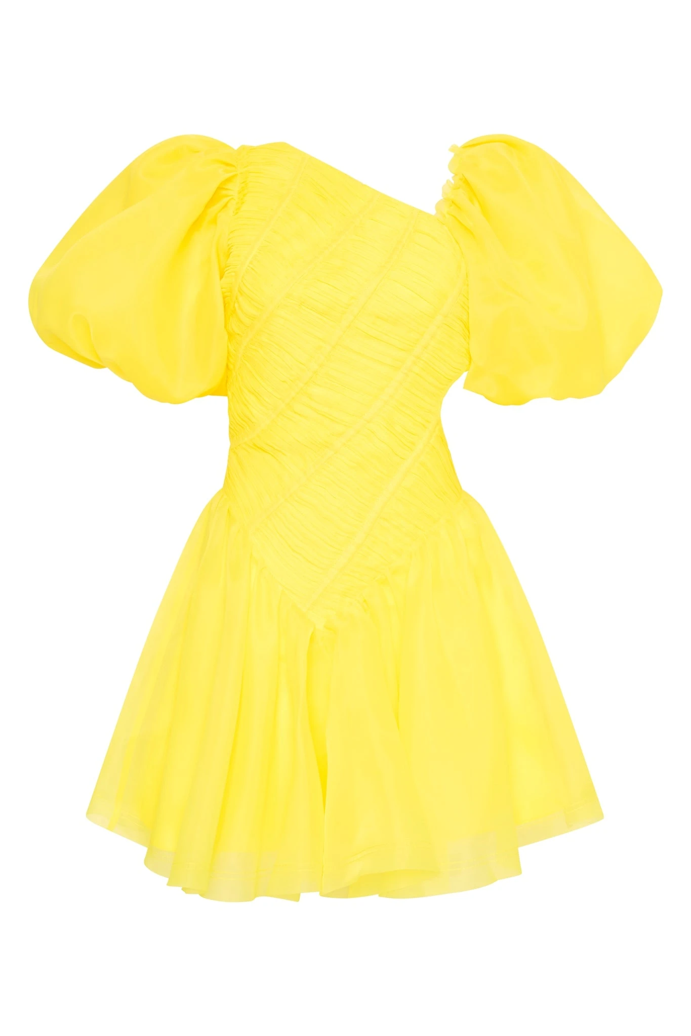 Aje-Dawn-Ruched-Mini-Dress Aje Yellow dress