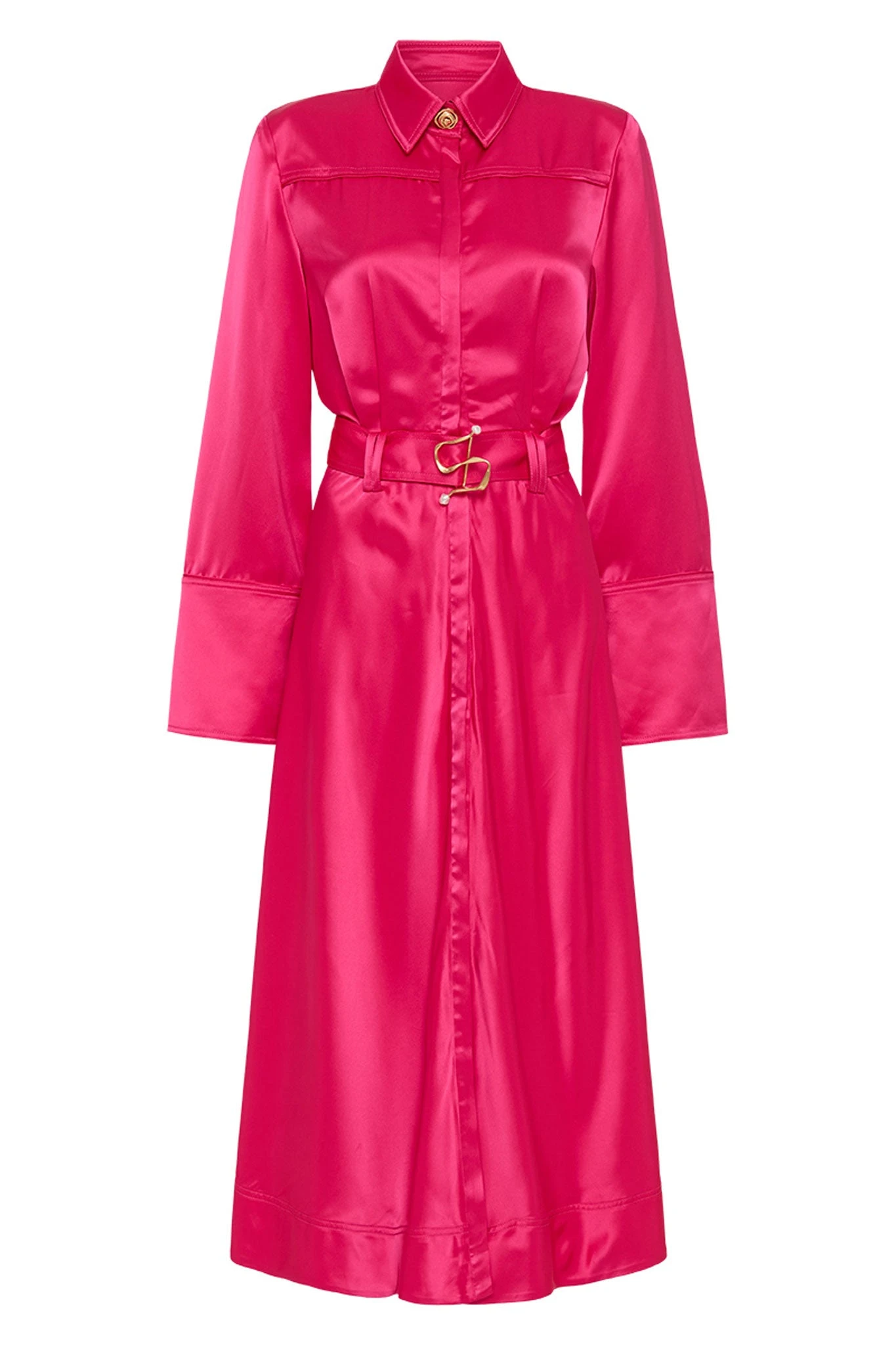 Aje-Echo-Belted-Midi-Shirt-Dress Aje Pink dress