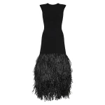 Aje-Rushes-Knit-Midi-Dress Aje Black dress
