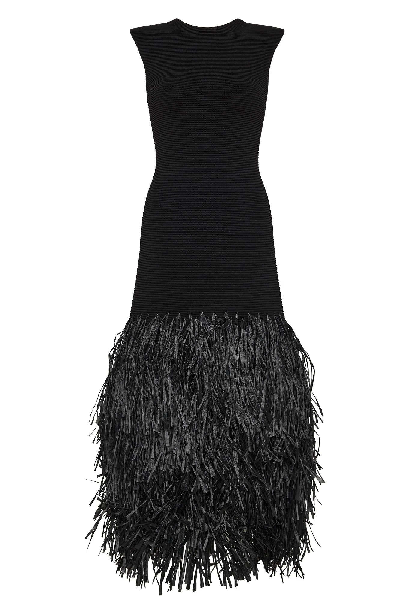 Aje-Rushes-Knit-Midi-Dress Aje Black dress