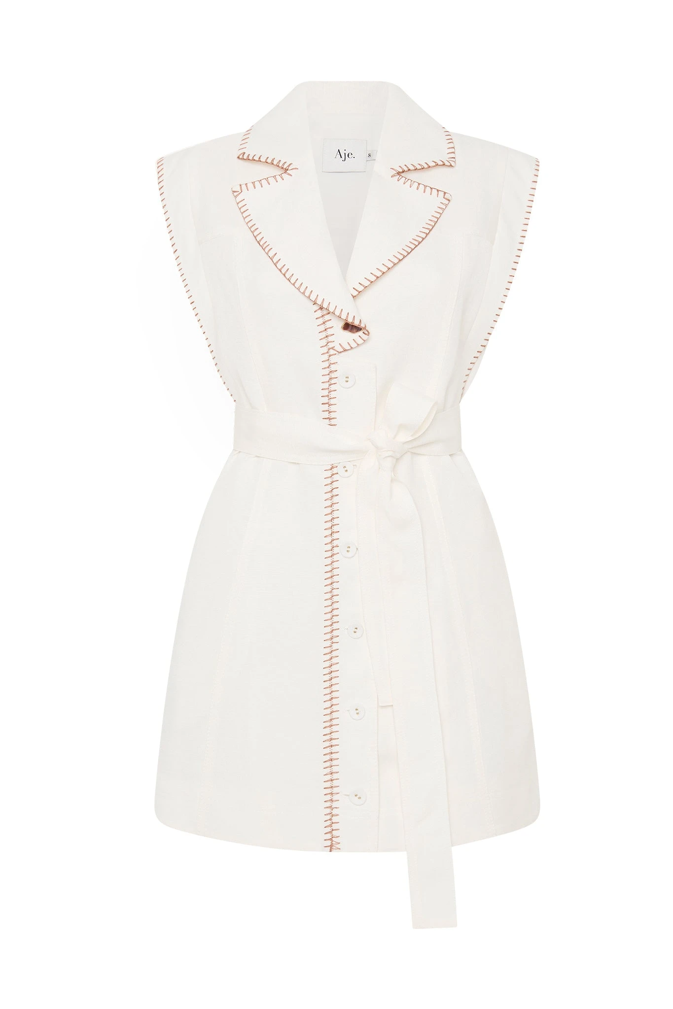 Aje-Sahira-Barbstitch-Mini-Dress Aje Ivory dress
