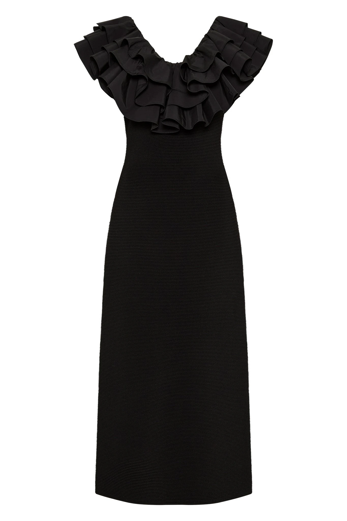 Aje-Transcendent-Ruffle-Midi-Dress Aje Black dress