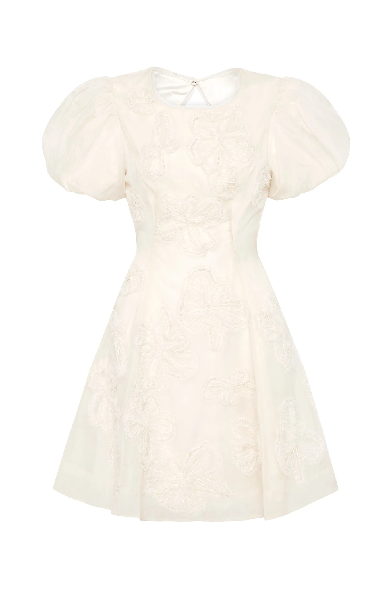 Aje-Vera-Beaded-Flower-Mini-Dress Aje Ivory dress