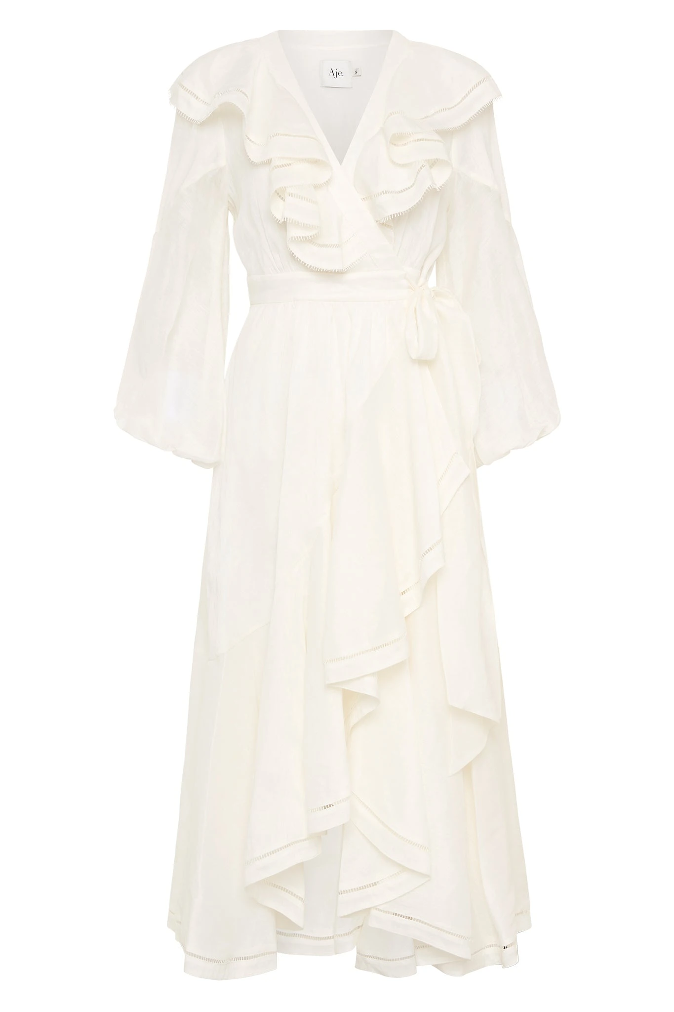 Aje-Zoe-Ruffle-Wrap-Midi-Dress Aje Ivory dress