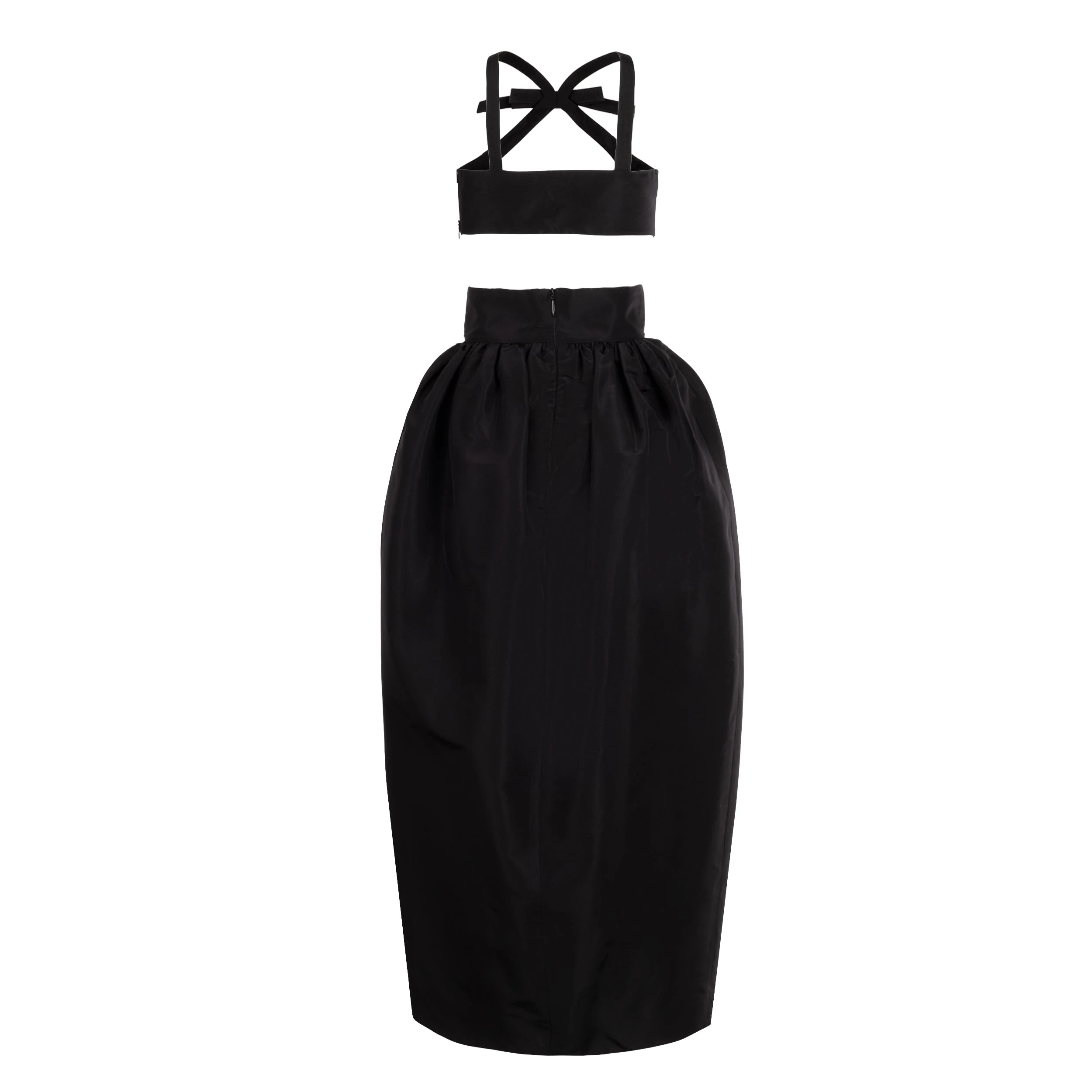 Alexandra-Pijut-Olivia-Bow-Set-In-Black-Silk-Faille Alexandra Pijut Olivia Bow Set In Black Silk Faille