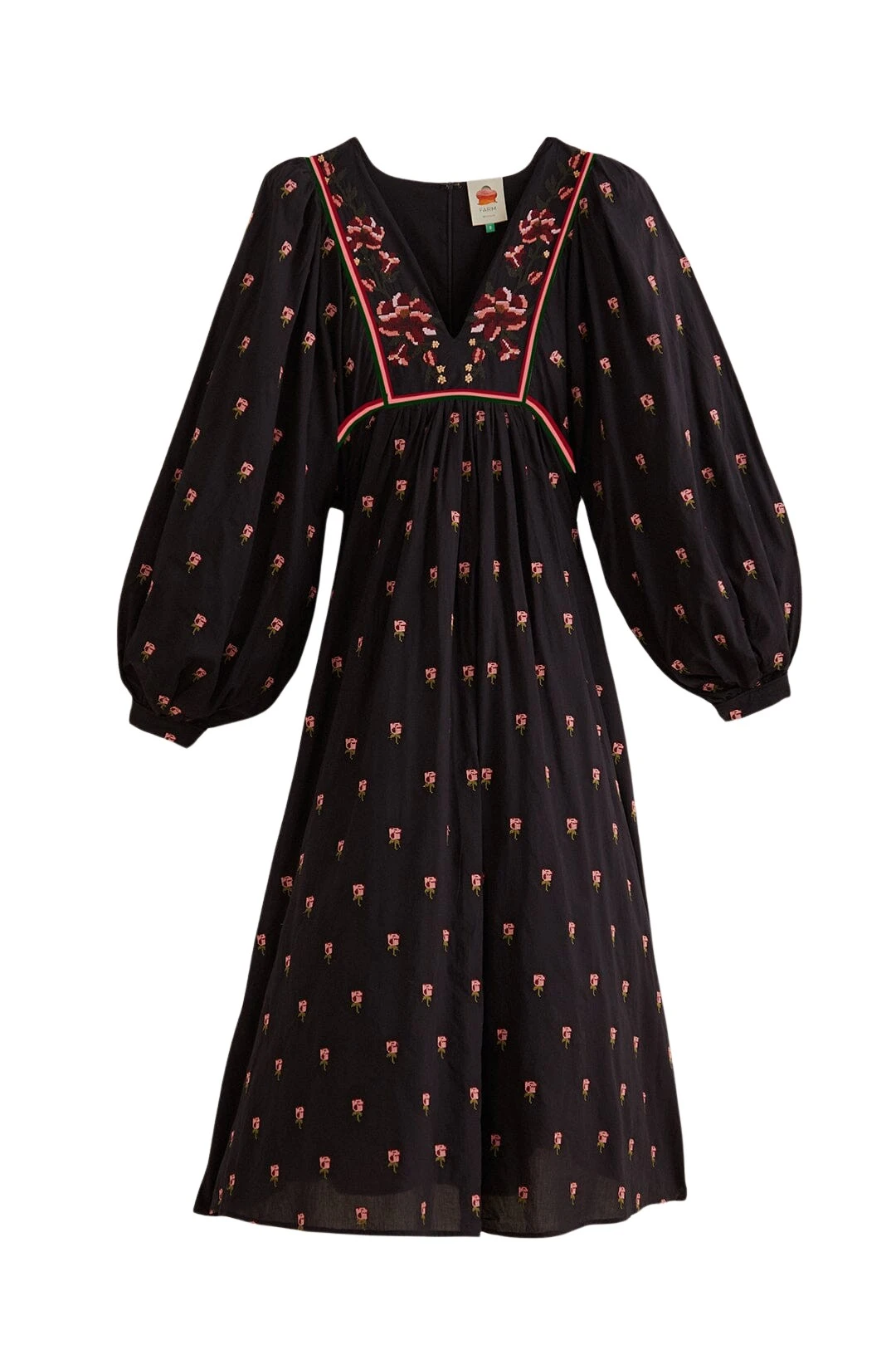 Farm Rio Black Floral Embroidered V Neck Maxi Dress75968 nobg Farm Rio Black Floral Embroidered V Neck Maxi Dress75968 nobg