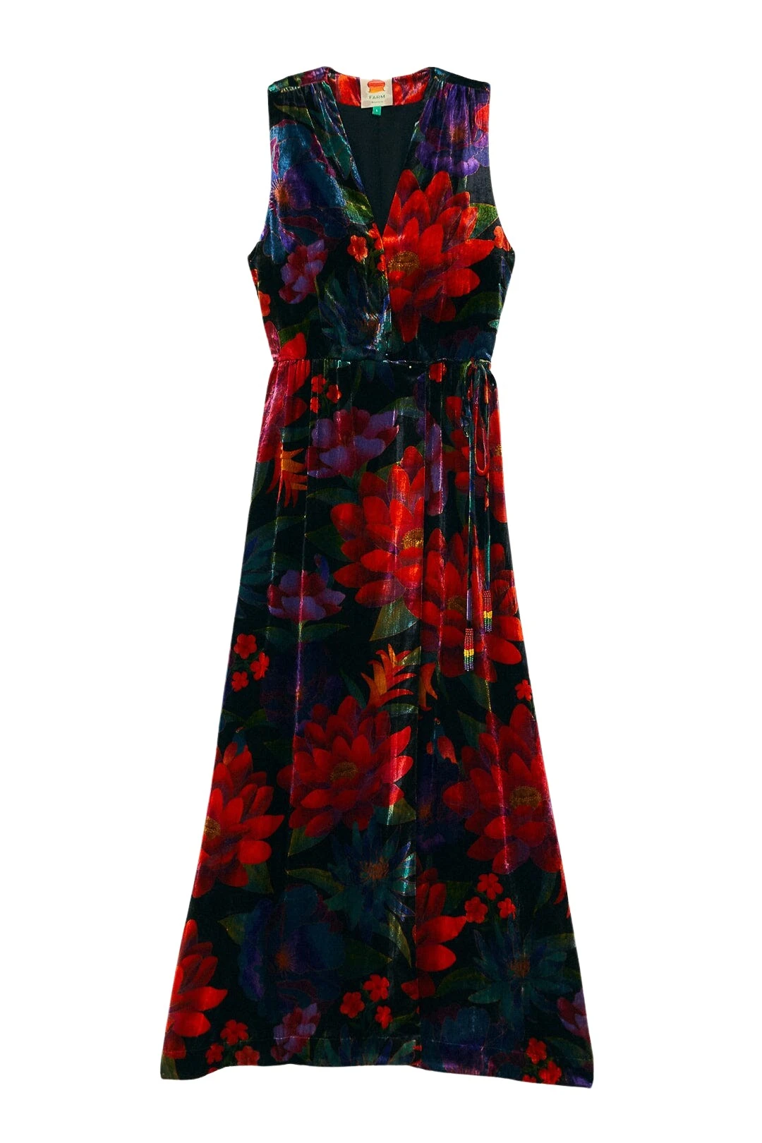 Farm Rio Black Flower Season Maxi Wrap Dress75453 nobg Farm Rio Black Flower Season Maxi Wrap Dress75453 nobg