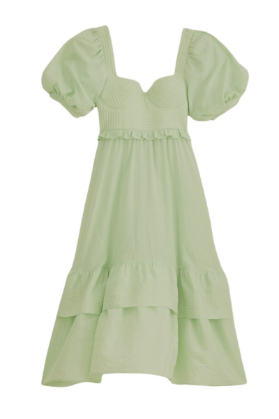 Farm Rio Soft Green Short Sleeve Midi Dress46894 nobg