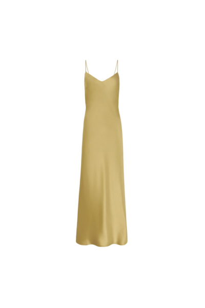 Galvan London Cropped V Neck Slip Dress Olive84580 nobg