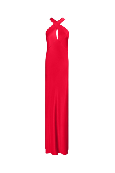 Galvan London Evelyn Dress Cardinal Red40496 nobg