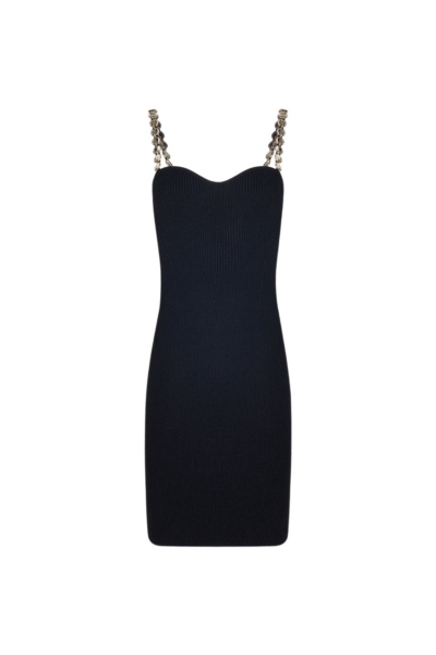 Galvan London Globe Chain Wave Mini Dress Black53708 nobg