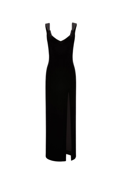 Galvan London Liza Velvet Dress Black11411 nobg