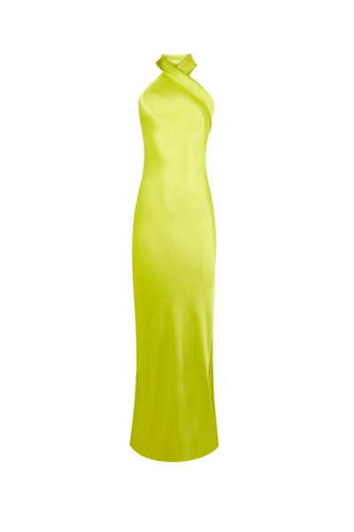 Galvan London Pandora Dress Lime Yellow50321 nobg