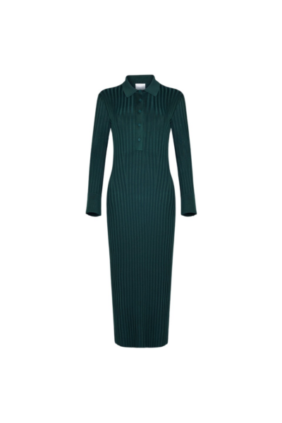 Galvan London Rhea Lounge Henley Dress Evergreen92351 nobg