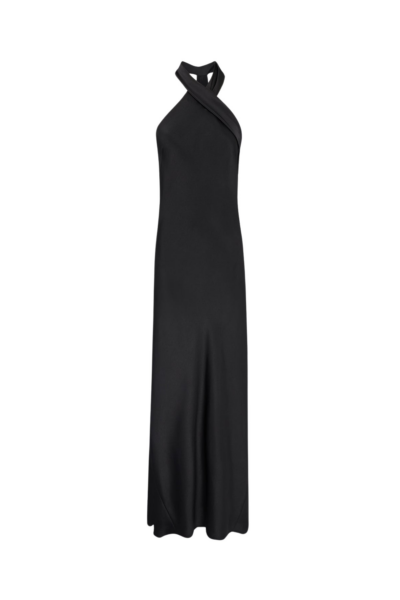 Galvan London Satin Pandora Dress Black31131 nobg