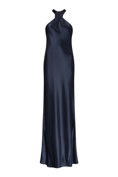 Galvan London Silk Eve Dress Midnight87589 nobg