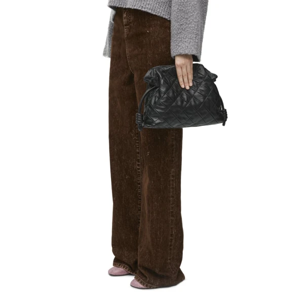 Flamenco clutch in pleated nappa lambskin - Image 2
