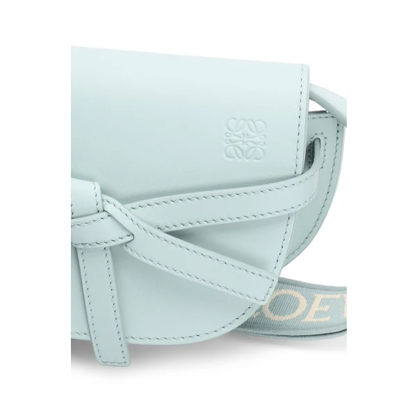 Mini Gate Dual bag in soft calfskin and jacquard - Image 4