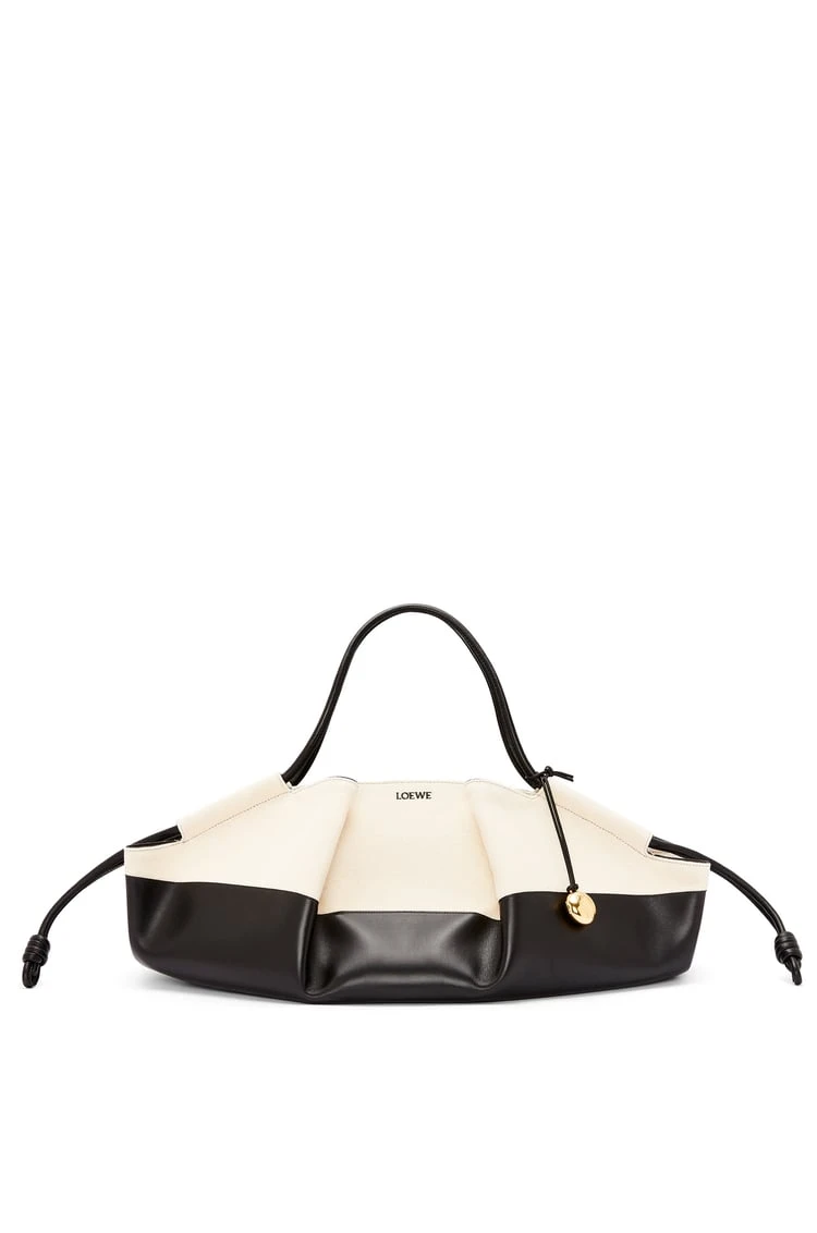 LOEWE-XL-Paseo-bag-in-shiny-nappa-calfskin-and-canvas XL Paseo bag in shiny nappa calfskin and canvas - Image 1