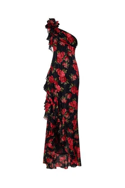 Rasario-Asymmetric-Printed-Chiffon-Maxi-Dress Rasario Asymmetric Printed Chiffon Maxi Dress