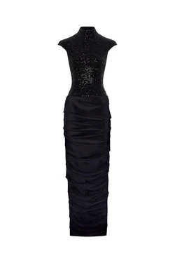 Rasario-Sequinned-Maxi-Dress-With-A-Draped-Skirt Rasario Sequinned Maxi Dress With A Draped Skirt