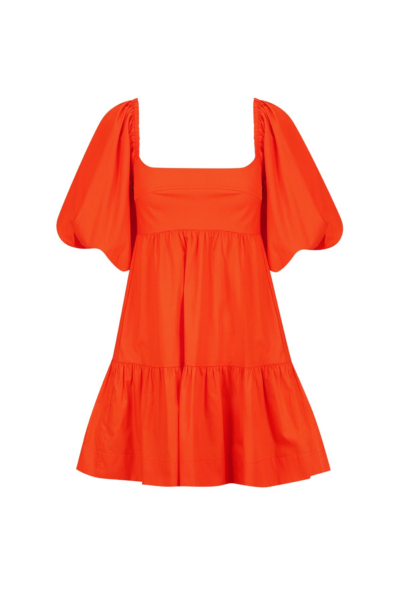 Shona Joy Amada Square Neck Tiered Mini Dress Hibiscus17324 nobg